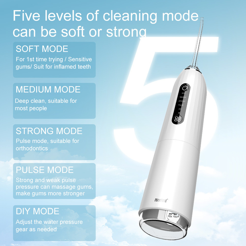 5 + โหมดการทำงาน Ipx7 ไฟฟ้า Water Jet 300ml Oral Hygiene Oral Irrigator ทำความสะอาดฟันน้ำทันตกรรม Pik Flosser