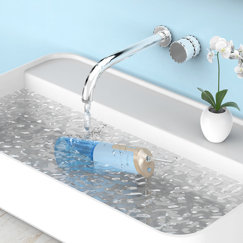 เครื่องทำความสะอาดช่องปากไฟฟ้าเจ็ทไร้สายแบบพกพา Water Flosser IPX7 300ml