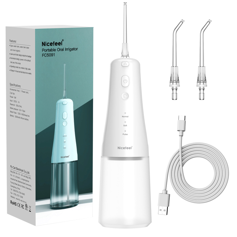 น้ำไร้สาย Flosser ทันตกรรม Irrigator แบบพกพาแบบชาร์จไฟได้