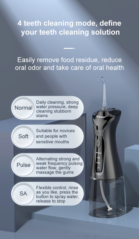 สุขอนามัยช่องปากแบบพกพา Nicefeel Flosser น้ำไร้สาย Type C การชาร์จ