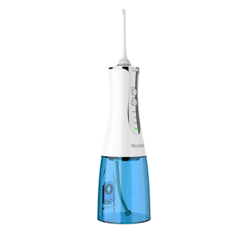 1000ml ทันตกรรม Irrigator ปากไร้สายน้ำ Flosser หัวฉีด 2.5 มม. สีขาว