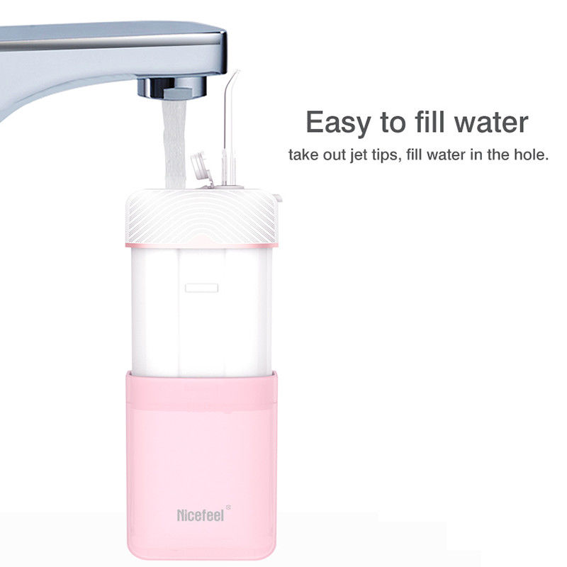 มินิดีไซน์พับน้ำ Flosser ไฟฟ้าน้ำ Flosser ปาก Irrigator พร้อมหัวฉีดที่จัดเก็บได้