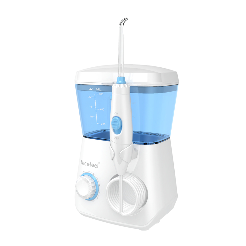 ABS PC 18W Water Flosser พร้อม UV Sterilizer โลโก้ที่กำหนดเองสำหรับฟันที่บอบบาง